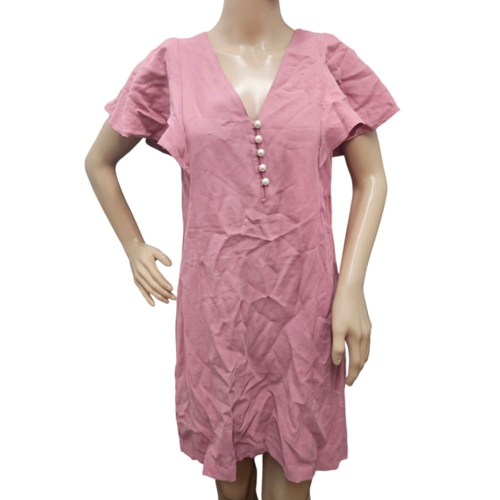 BCBGeneration Mauve Pink Flutter Sleeve Shift Dress - Picture 10 of 12